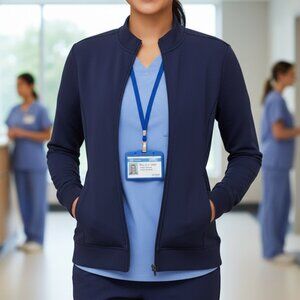Scrubaid Navy Blue Zip-Up Scrub Jacket